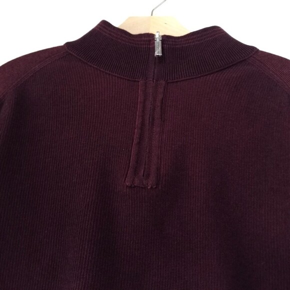TOMMY BAHAMA Make Mine A Double Reversible Half-Zip Sweater Burgundy Mens Large - Picture 8 of 13